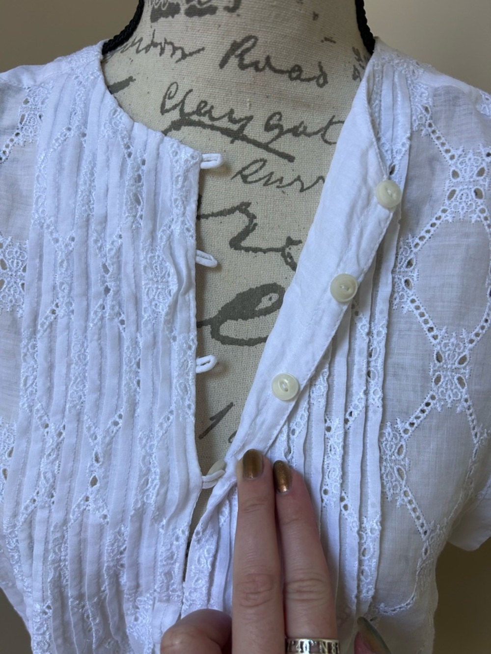 rag & bone White Gabby Eyelet Top - Picture 3 of 8